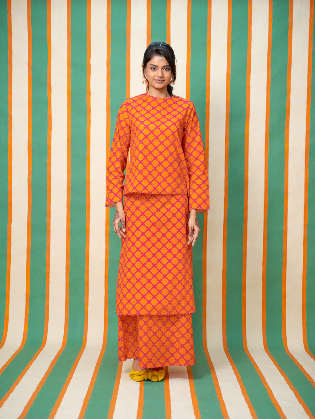 Divya Lehenga Kurung - Orange