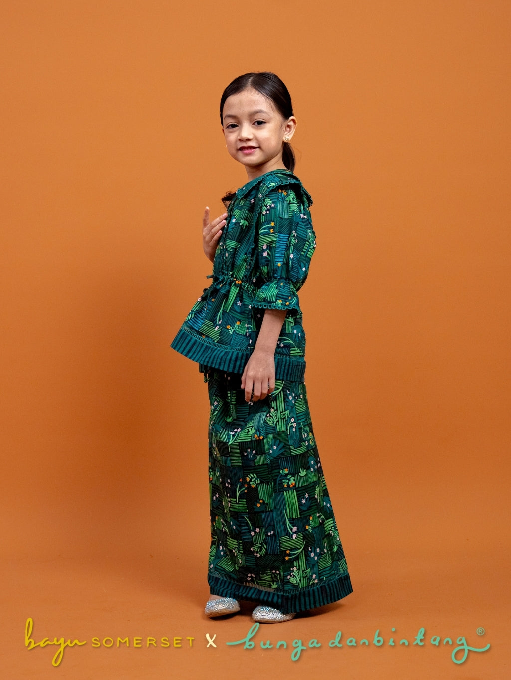 (BS X Bunga dan Bintang) KIDS Tallulah Set in Kasih Black