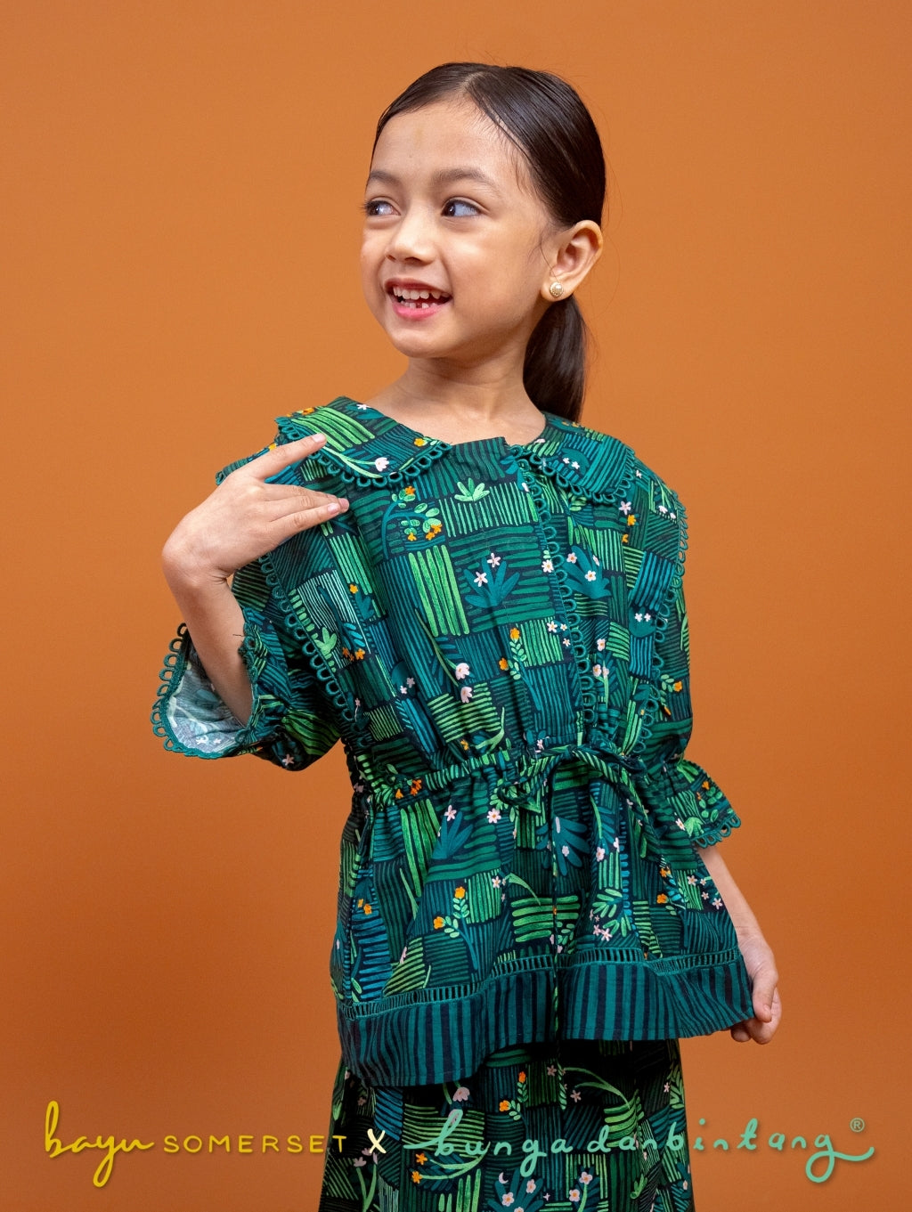 (BS X Bunga dan Bintang) KIDS Tallulah Set in Kasih Black