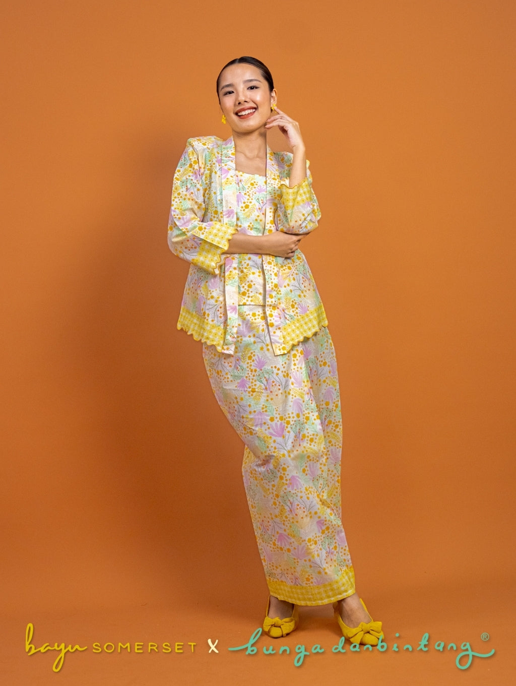 (BS X Bunga dan Bintang) Agnes Kotabaru Kebaya in Murni Orange