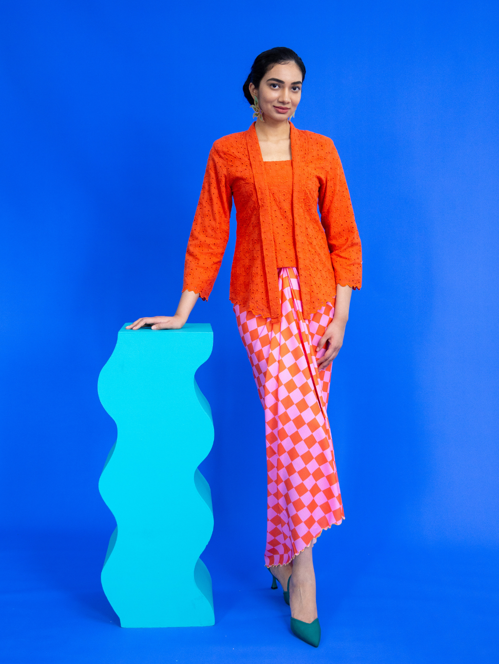 Agnes Kotabaru Kebaya - Brick Orange