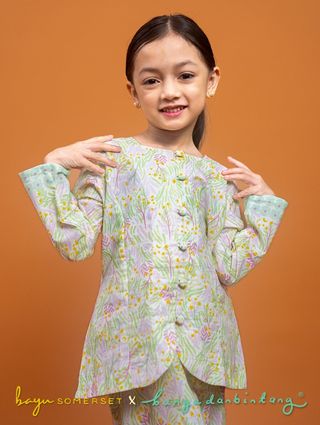 (BS X Bunga dan Bintang) KIDS Nadi Kebaya - Ayu Green