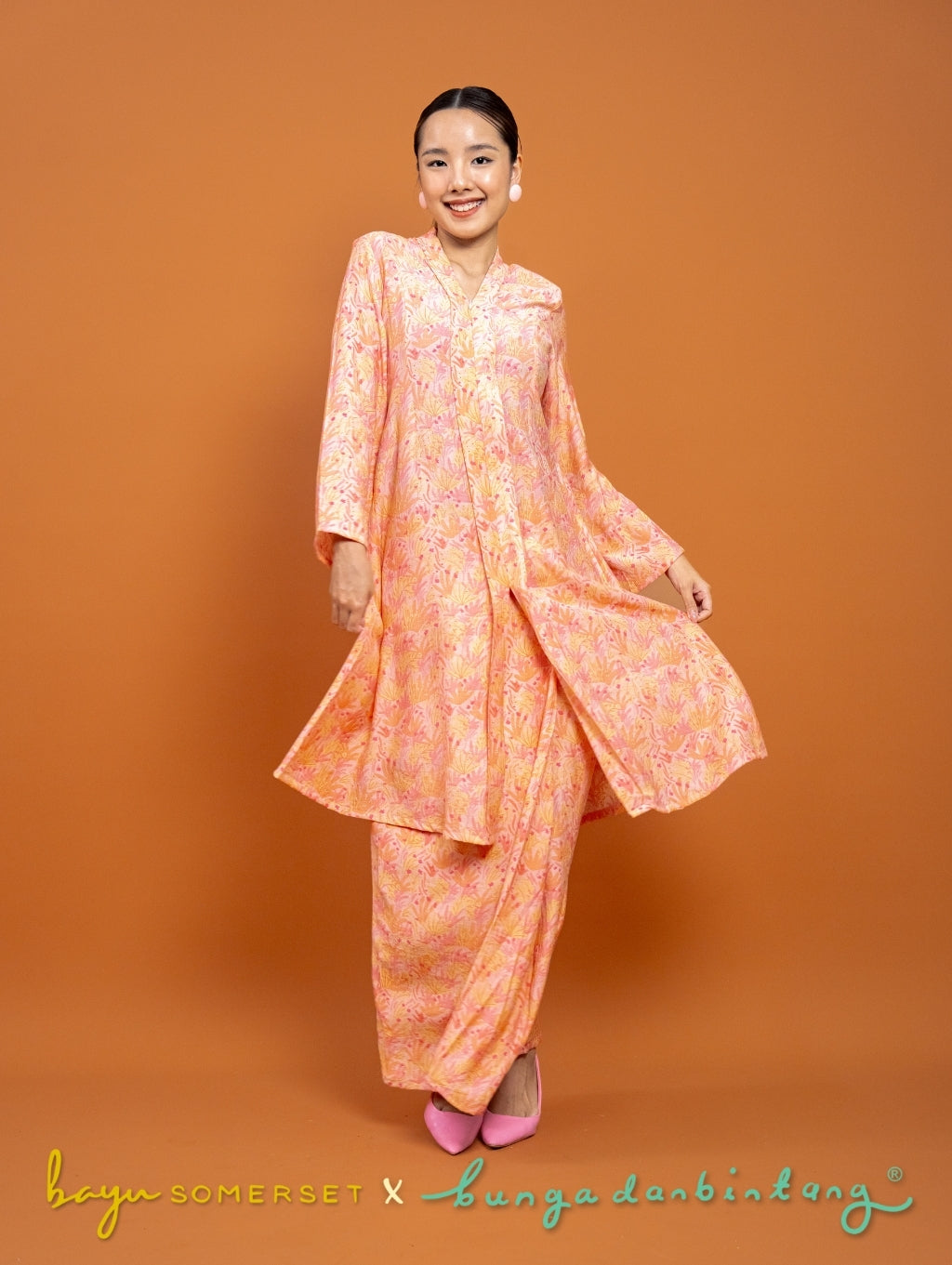 (BS X Bunga dan Bintang) Rosa Maxi Kebaya in Indah Pink