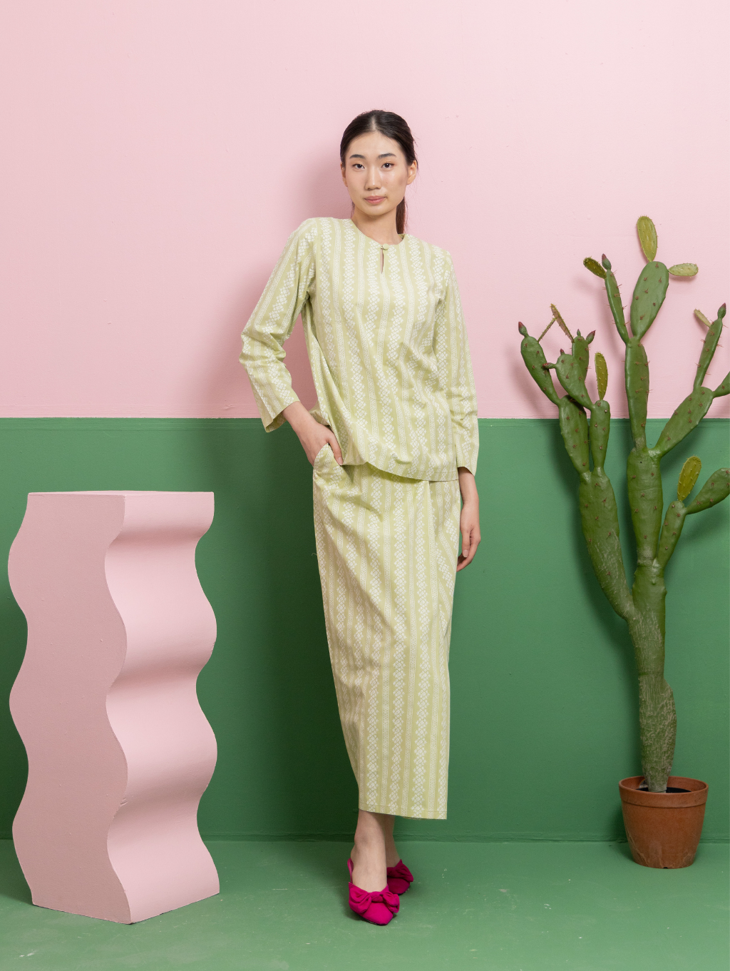 (DEFECT ITEM) Mandisa Kurung in Green