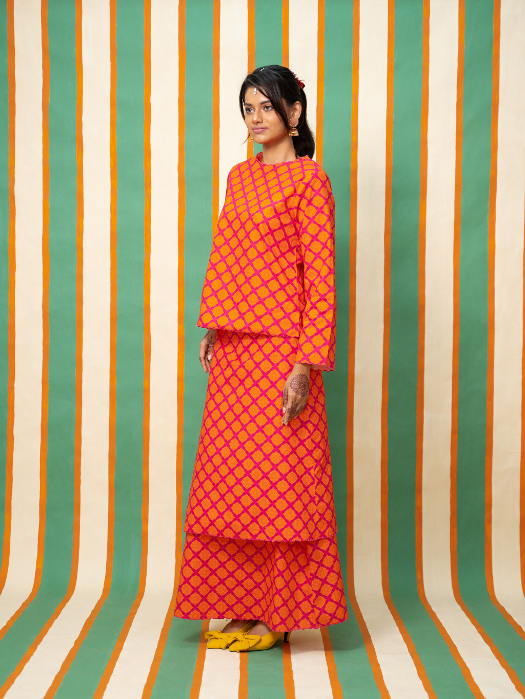 Divya Lehenga Kurung - Orange